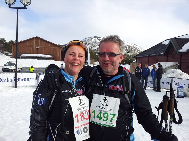 Agnetha Lindebæk-Nielsen og Harald Nygaard etter målplassering i Hovden Tour 2012